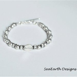 Sterling Silver "Believe" Bracelet